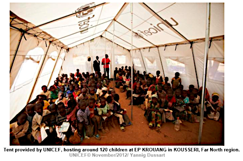 School children in a tent in Camerron