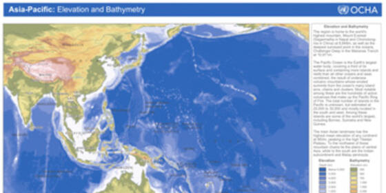 Asia Pacific Regional Reference Map: Elevation and Bathymetry Screenshot