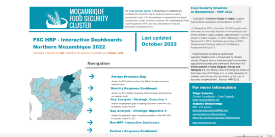 Interactive Dashboard for HRP Northern Mozambique