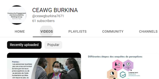 CEAWG Youtube channel screenshot