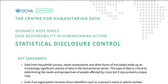 Guidance Note: Statistical Disclosure Control