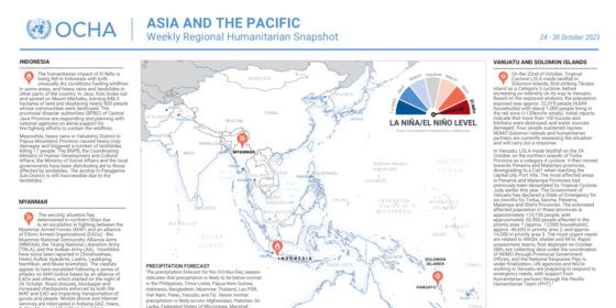 Asia and Pacific Weekly Regional Humanitarian Snapshots