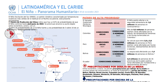 El Niño en América Latina y el Caribe (Noviembre 2023)