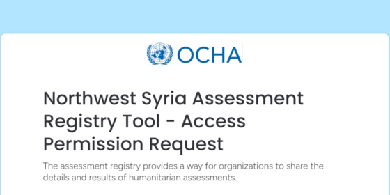 Nortwest Syria Assessment Tool Permission Request Form screenshot