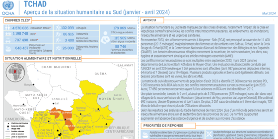 Aperçu de la situation humanitaire au Sud (Janvier - Avril 2024)