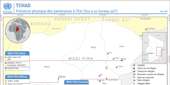 Présence physique des partenaires (Qui a un bureau où?) à l’Est - Mai 2024