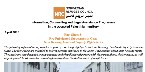 Fact sheet 5: Pre-Fabricated Structures in Gaza